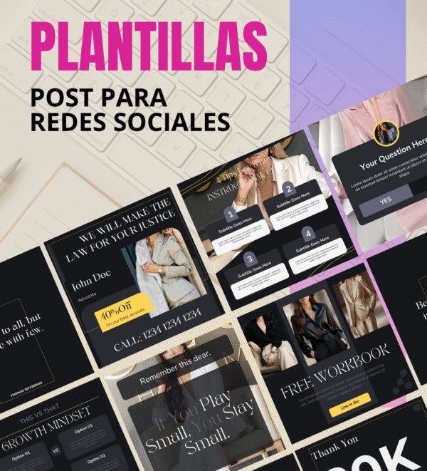 PAQUETE PLANTILLAS PARA POST DE REDES SOCIALES