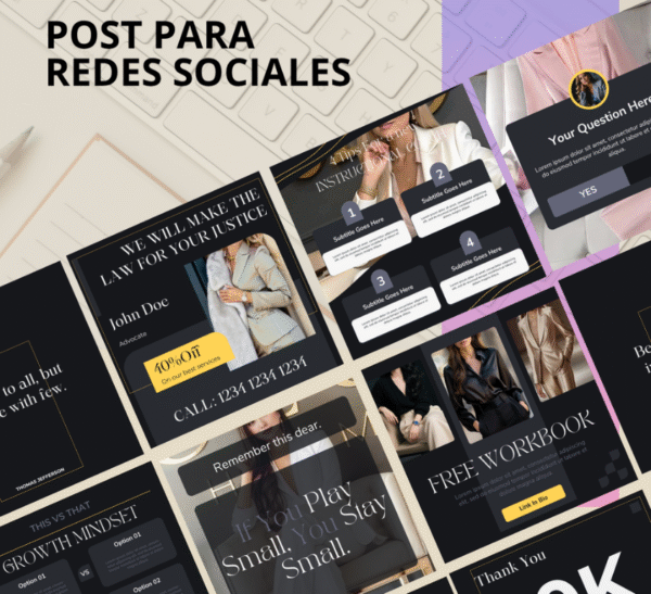 4 Paquete plantillas para Post Redes sociales